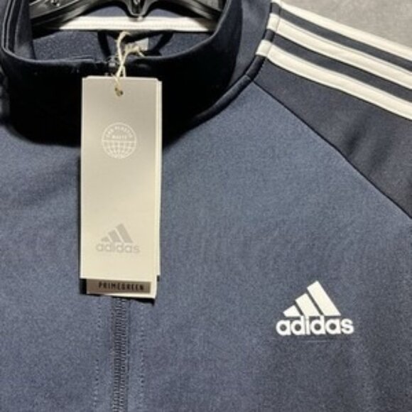 NWT Adidas Size 3X Dark Navy Blue Legend Ink Triple Stripe Track Full-Zip Top - Picture 3 of 9